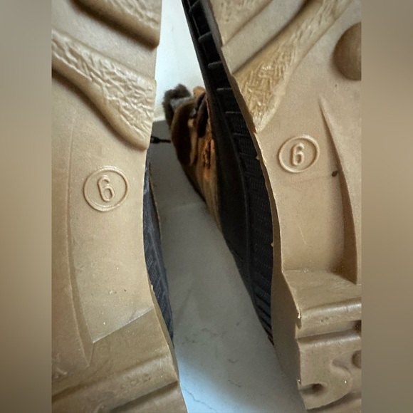 Sorel Badger Winter Snow Boots Brown Leather‎ Rubber Duck Womans Sz 6 - Picture 7 of 9